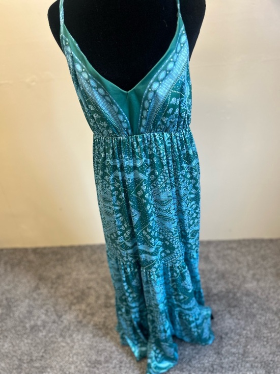 Dresses & Skirts - Teal Paisley Maxi Dress with V-Neck